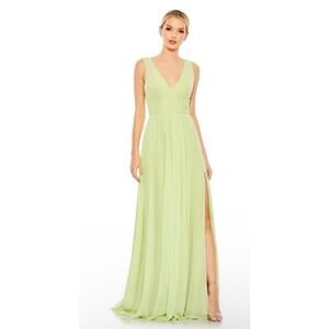 Mac Duggal Ieena Lime Green Chiffon Gown - Size 6 (new)